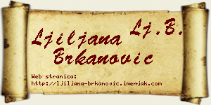 Ljiljana Brkanović vizit kartica